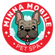Mobile pet groomer providing a full grooming service, including bath and haircut, for a happy dog in Miami